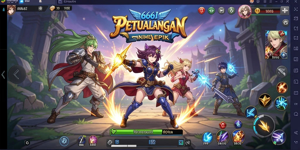 Screenshot gameplay 666I dengan aksi seru karakter Anime.