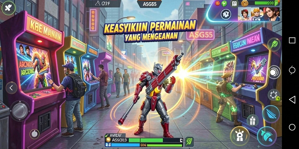 Screenshot gameplay <strong>ASG55</strong> yang menampilkan aksi seru dalam permainan arcade.
