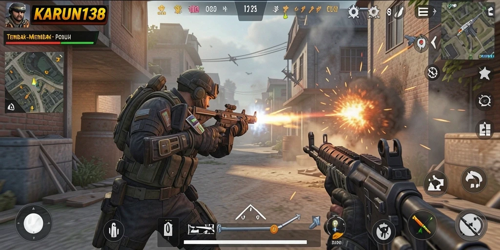 Gameplay seru dengan aksi tembak-menembak yang intens.