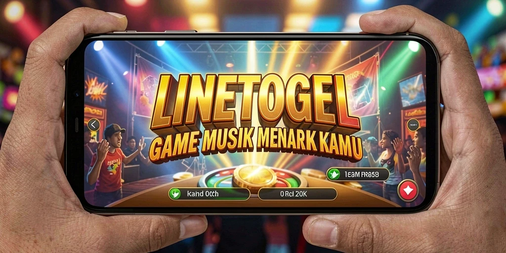 Screenshot utama LINETOGEL yang menunjukkan gameplay musikal.