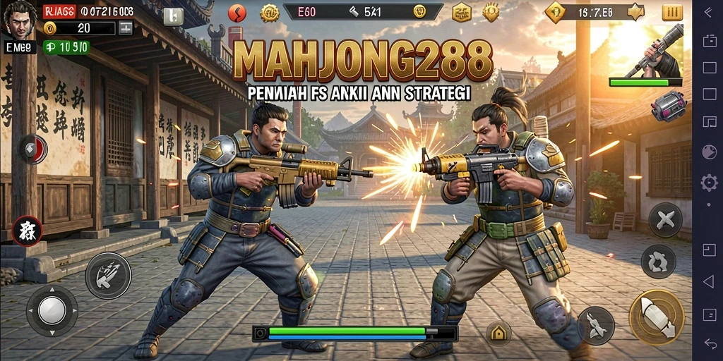 Screenshot utama MAHJONG288 menampilkan aksi seru dalam gameplay FPS.