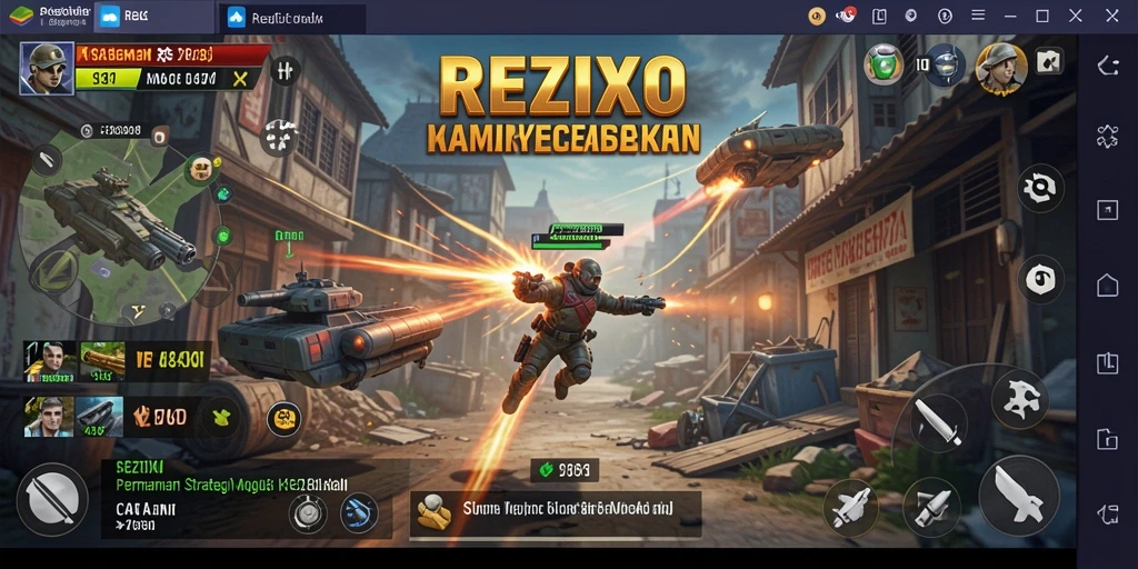 Tampilan gameplay strategi mendalam di REZIXO dengan berbagai karakter dan taktik.