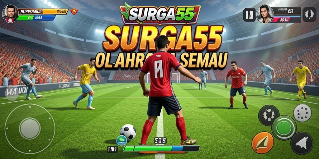 Tampilan gameplay menegangkan dari SURGA55 di arena olahraga.